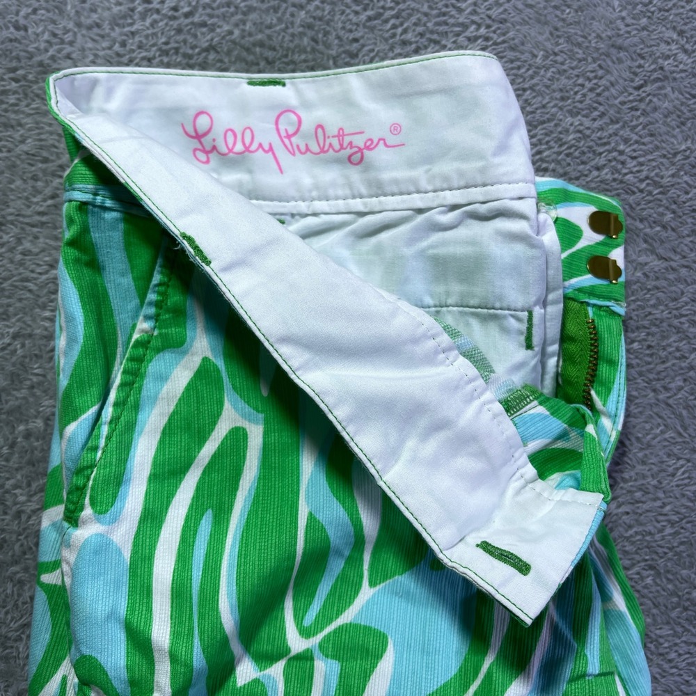 Lilly Pulitzer The Chipper Short Bermuda Blue Green White Size 00 Women's Fairy
